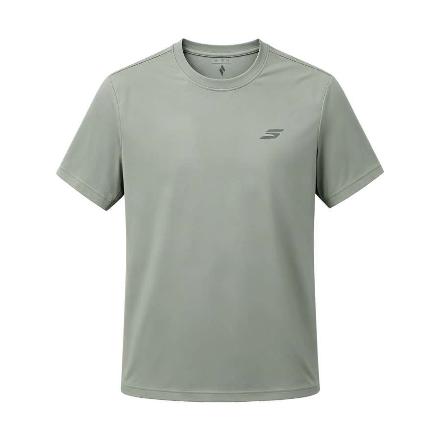 Skechers T Shirts Unisex Pea Gray Green Crew Neck Thin