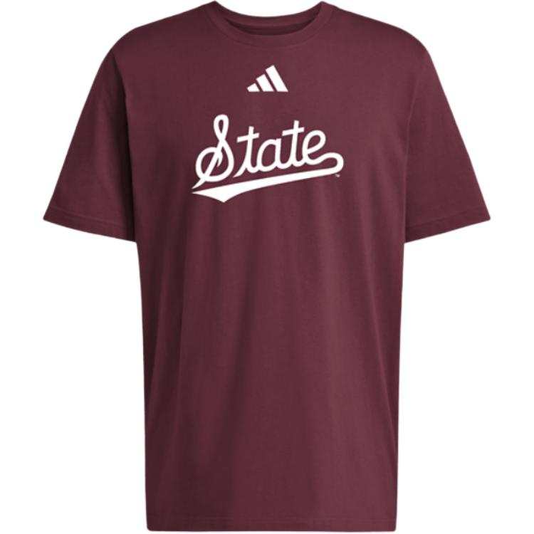 Adidas Adidas T Shirts Men's Burgundy Crew Neck