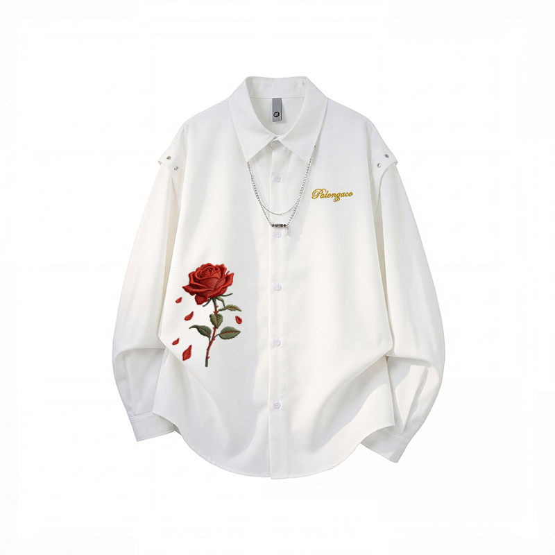 PAL ONGACO Shirts Unisex Lapel Moderate Straight Fit