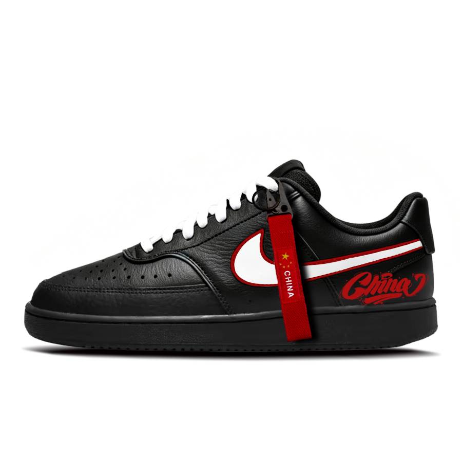 Nike Nike Court Vision Low Skateboard Shoes Unisex Low Top Black Red