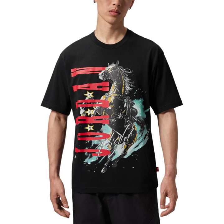 Jordan Jordan Flight T Shirts Men's Black Crew Neck
