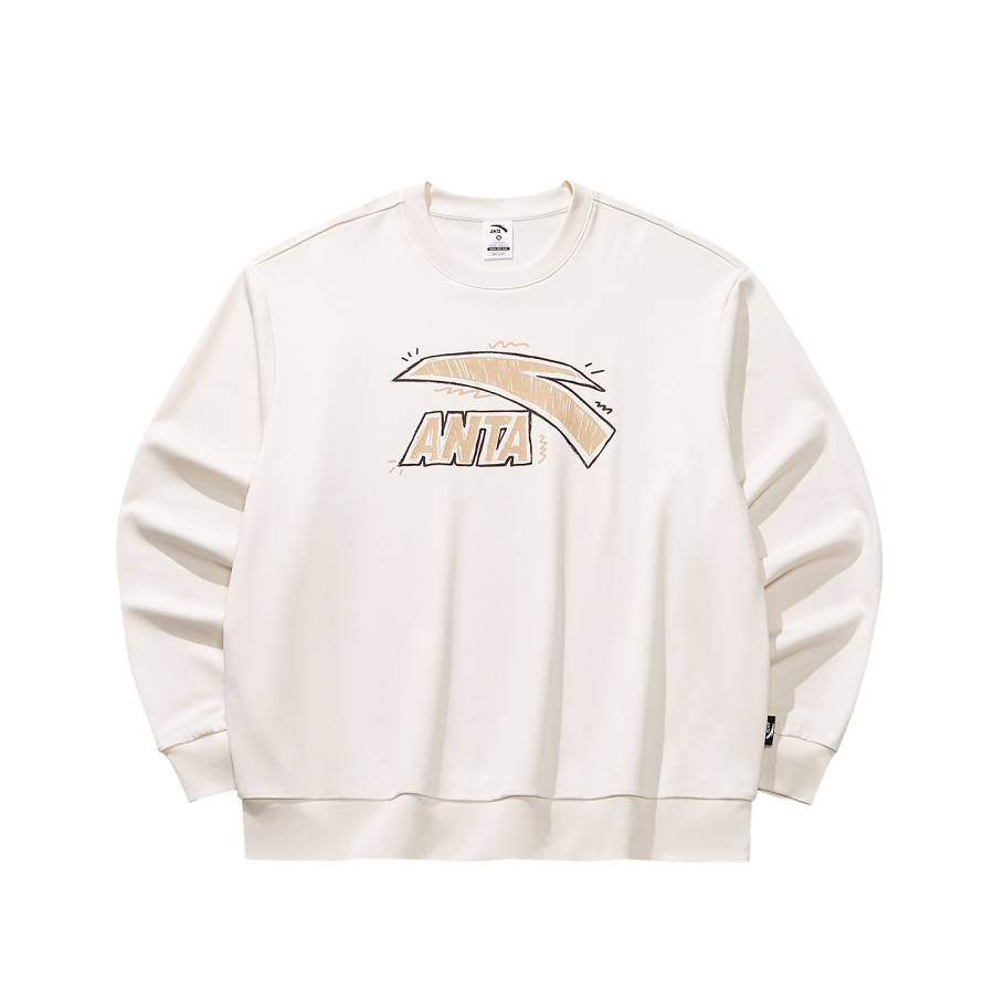 ANTA Life Collection Sweatshirts Unisex Warm Sun White/Crayon 1 Crew Neck Moderate
