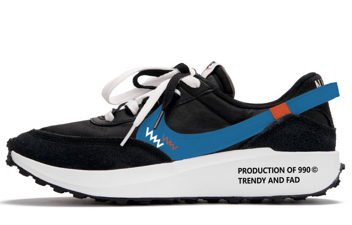 Nike Nike Waffle 1 Casual Shoes Unisex Low Top Black Blue