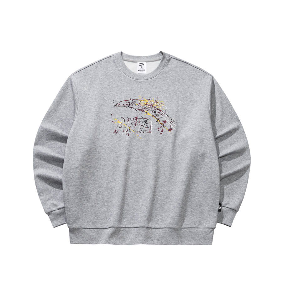 ANTA Life Collection Sweatshirts Unisex CD28 Gray Heather Gray/Graffiti 4 Crew Neck Moderate