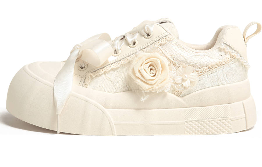 TTKJ Summer Original Love Confession Rose Floral, Height Increasing 5cm Platform Canvas Large Head