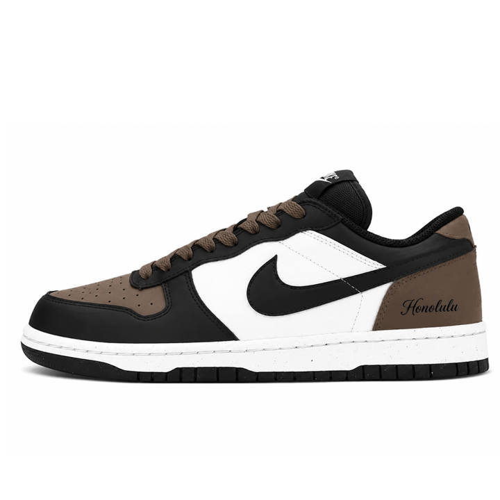 Nike Nike Big Skateboard Shoes Men's Low Top Black White Brown Color Block Patchwork