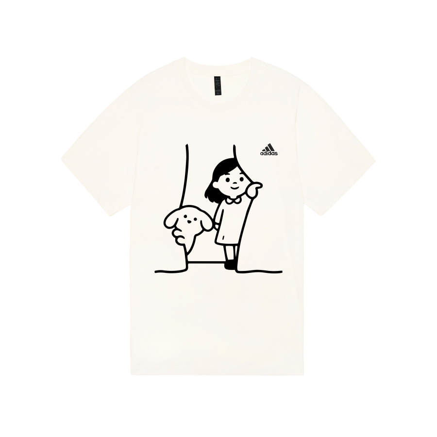 Adidas Adidas MUST HAVES T Shirts Unisex Ecru Crew Neck Moderate Straight Fit
