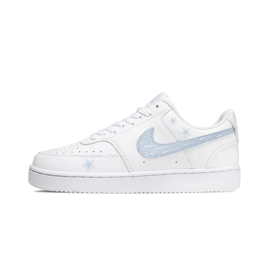 Nike Nike Court Vision 1 Skateboard Shoes Unisex Low Top White & Gray Silver Gradient Blended Colorway