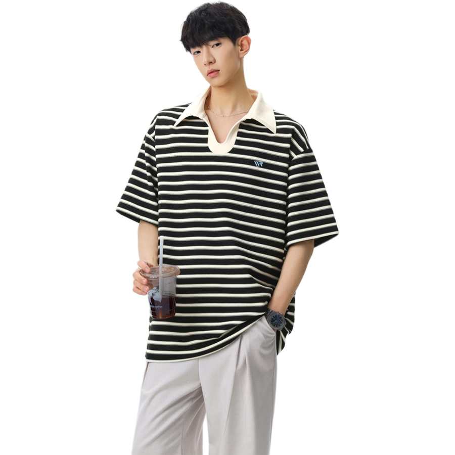 WARRIOR WARRIOR T Shirts Unisex Lapel Thin Straight Fit