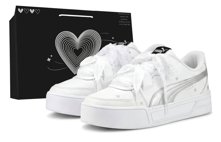 PUMA Skye Skateboard Shoes Women's Low Top Silver