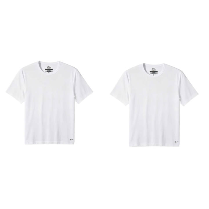 Nike Nike Dri FIT ADV T Shirts Men's White 2 Pack Crew Neck Moderate