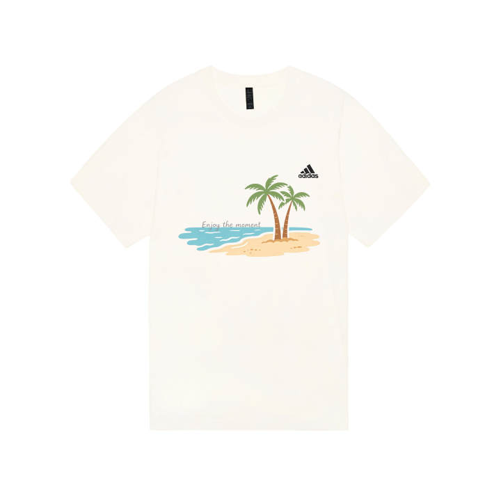 Adidas Adidas MUST HAVES T Shirts Unisex Ecru Crew Neck Moderate Straight Fit