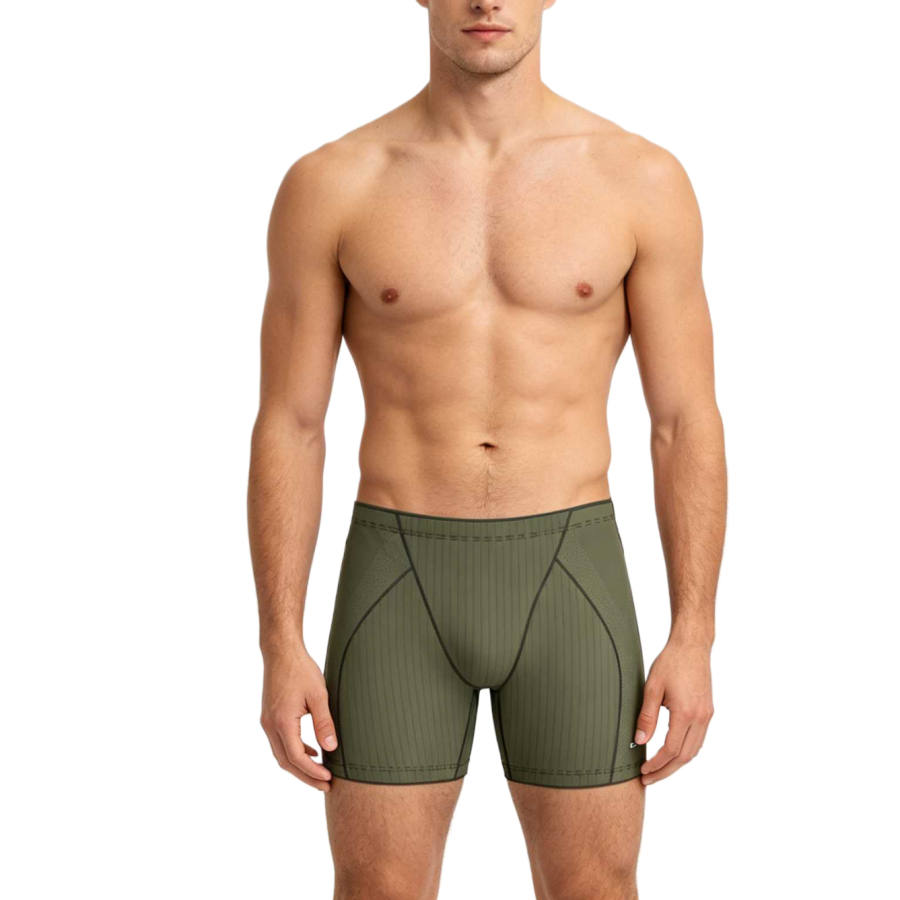 ANTA Swimming Shorts Men's Green Moderate Square Leg Swim Trunks