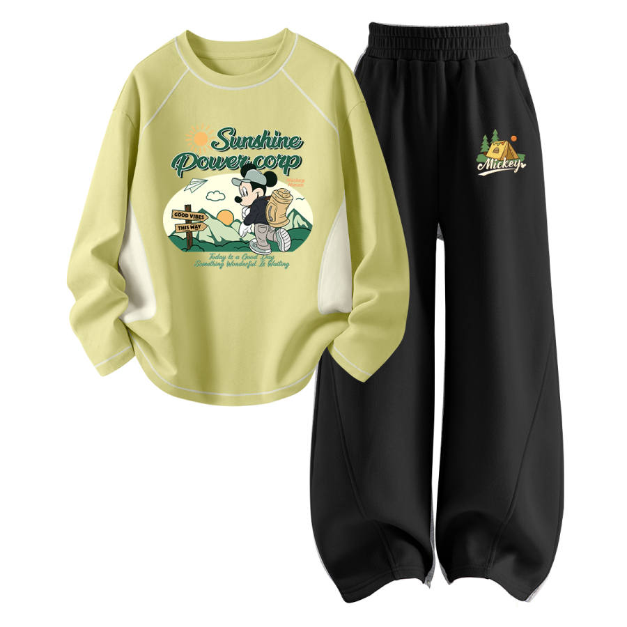 Disney Kids Casual Sportswear Crew Neck Thin Stretch Breathable