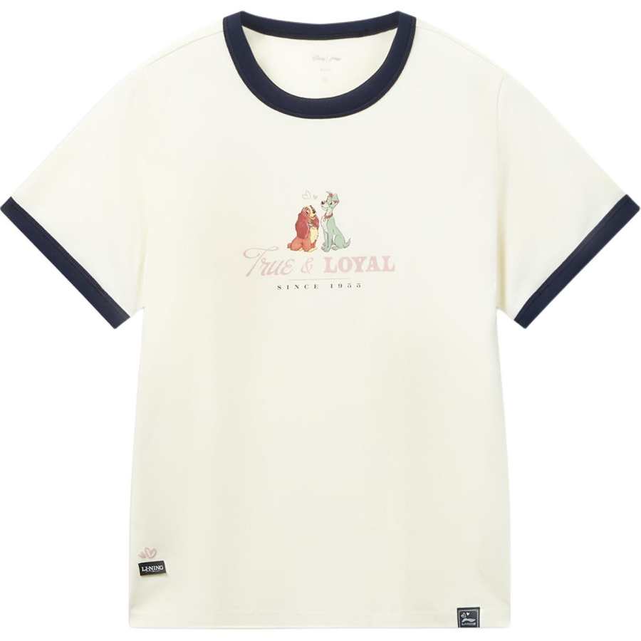Li-Ning Li Ning Sports Life Collection T Shirts Women's Ecru Crew Neck Moderate