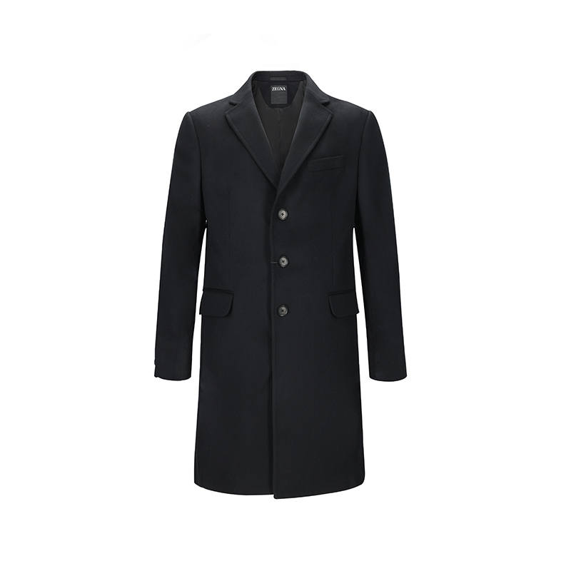 Ermenegildo Zegna Coats Men's Black Moderate Straight Fit