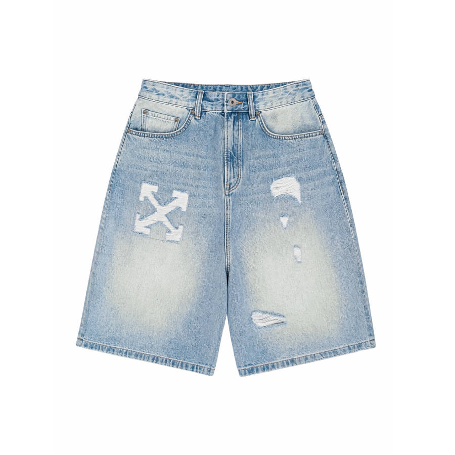 OFF-WHITE OFF WHITE Denim Shorts Men's Colorful Blue Moderate Straight Fit Pants