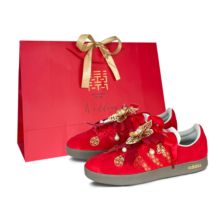 Adidas Adidas Vl Court Classic German Army Trainers Unisex Low Top Red Gold