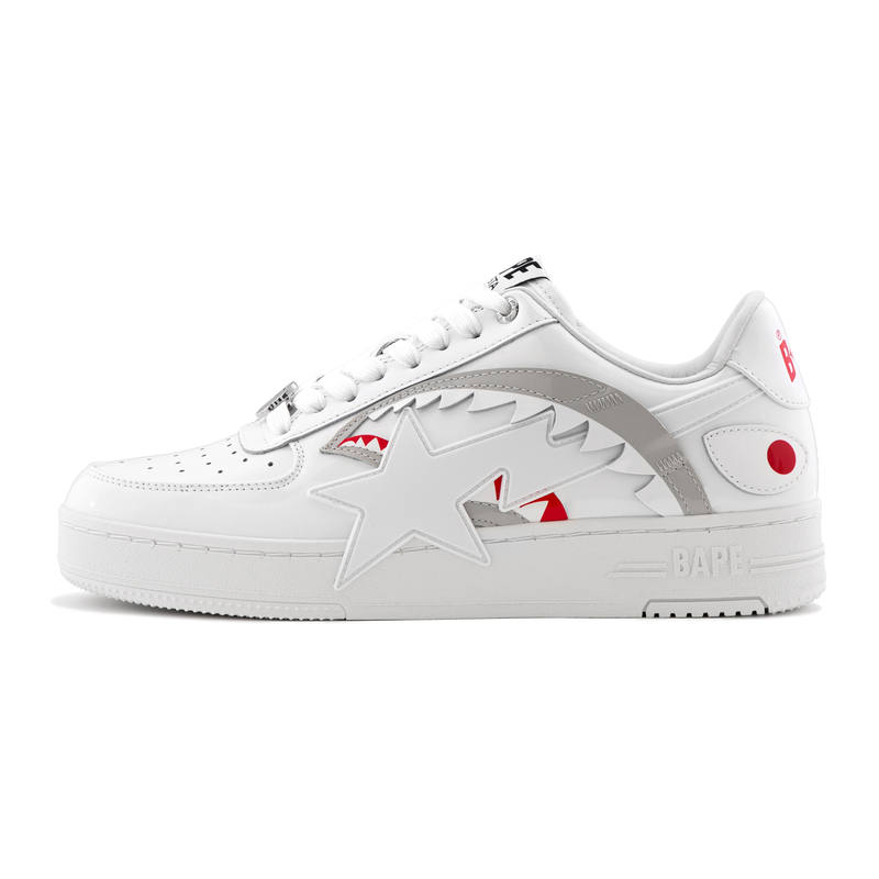A BATHING APE Skateboard Shoes Unisex Mid Top White/Black/Pink