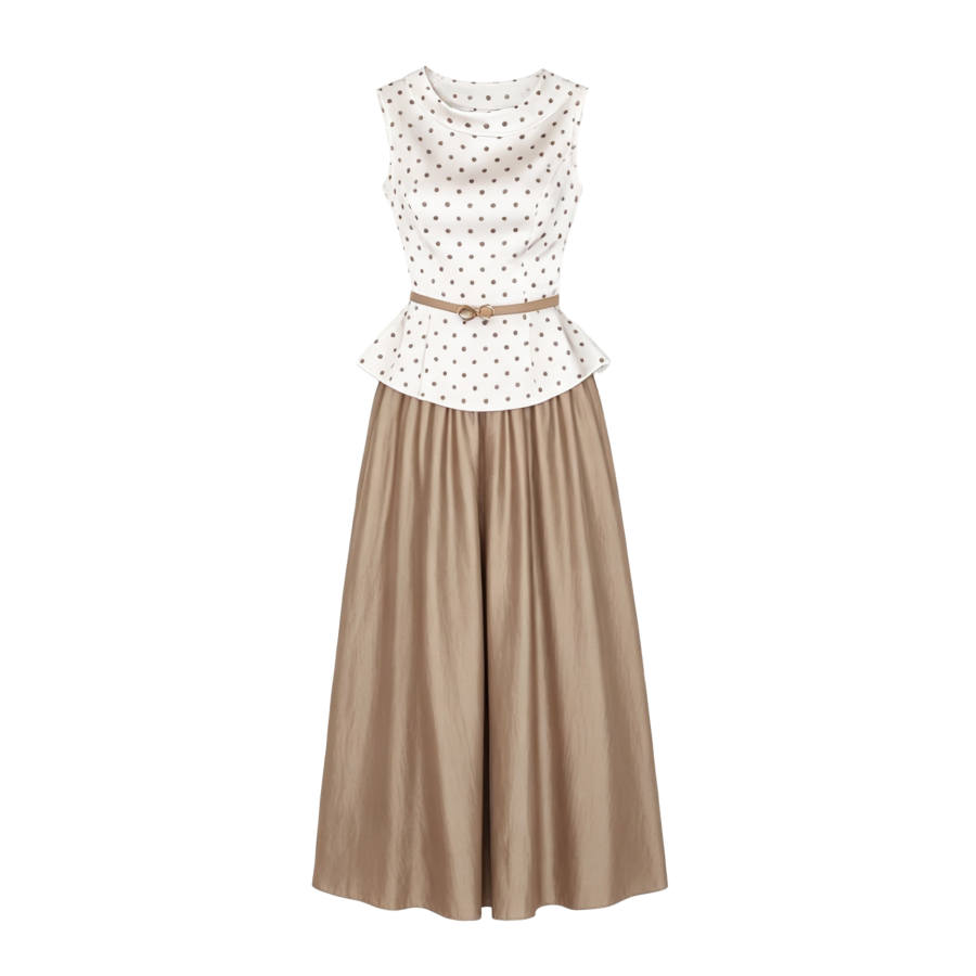 TUSHIFEI Two Piece Skirt Sets Women's Lapel Moderate Long Skirt
