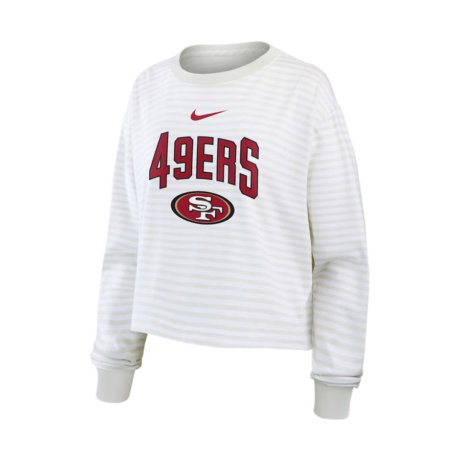 Nike Nike NFL Rugby Jerseys Women's White/Gray Crew Neck Moderate