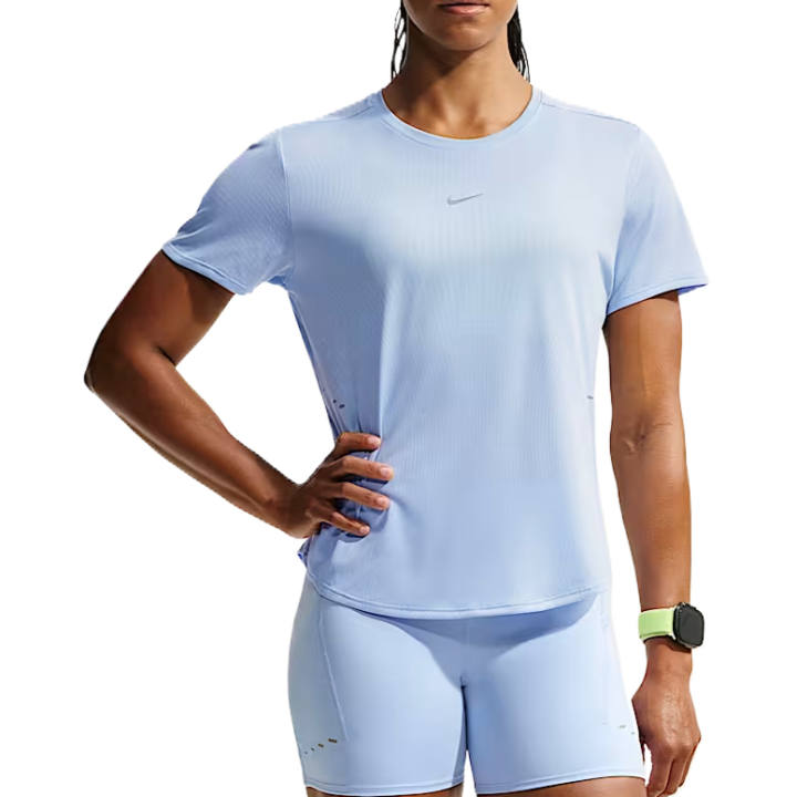 Nike Nike Running T Shirts Women's Aluminum/Pure Platinum Crew Neck Moderate