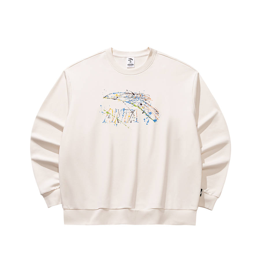 ANTA Life Collection Sweatshirts Unisex Warm Sun White/Graffiti 8 Crew Neck Moderate