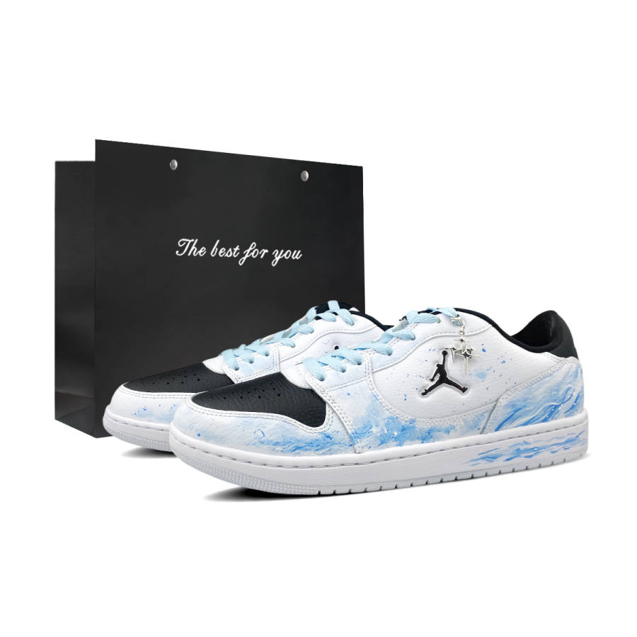 Jordan Jordan COURT CONNECT Skateboard Shoes Men's Low Top White Black Blue Color Block