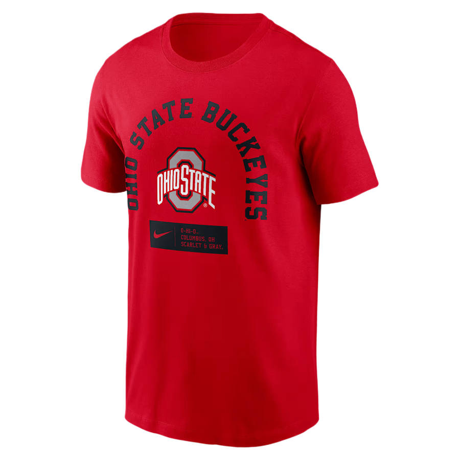Nike Nike College T Shirts Men's Scarlet Crew Neck Moderate