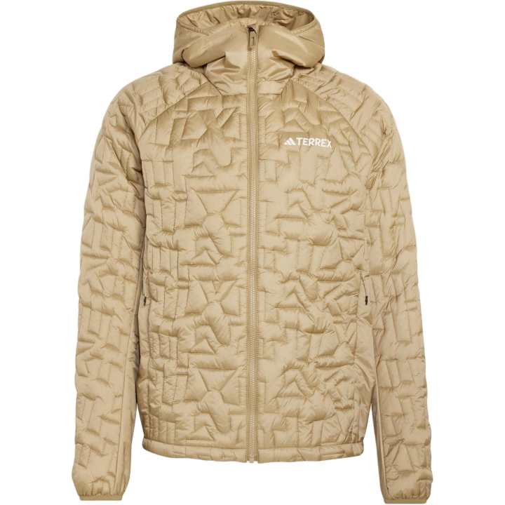 Adidas Adidas Terrex Puffer Jackets Men's Beige Hooded Non Detachable Moderate