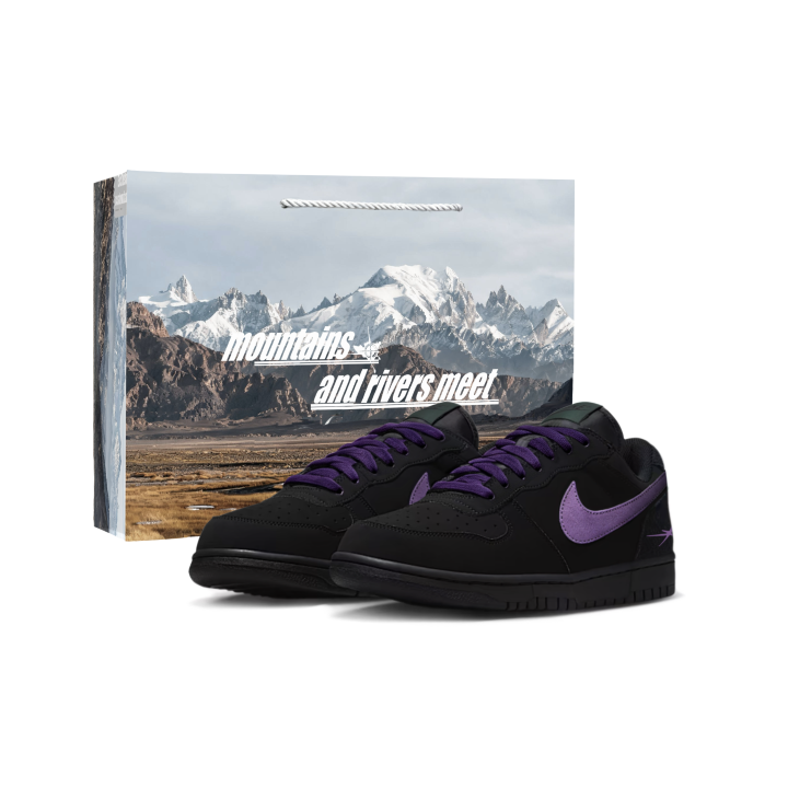 Nike Nike Big Low Lux Skateboard Shoes Men's Low Top Black Purple