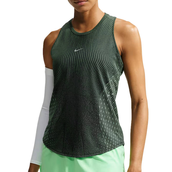 Nike Nike Running Tank Tops Women's Black/Light Green Spark Crew Neck Moderate