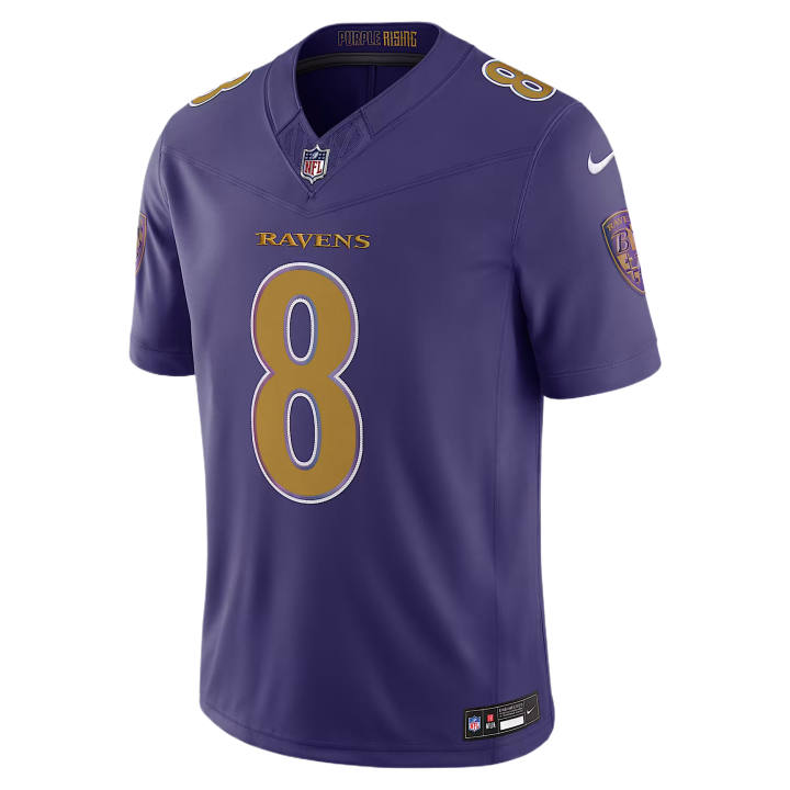 Nike Nike NFL Rugby Jerseys Men's Purple V Neck Moderate