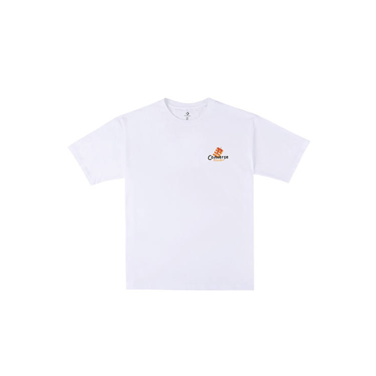 Converse Converse T Shirts Men's White Crew Neck Moderate
