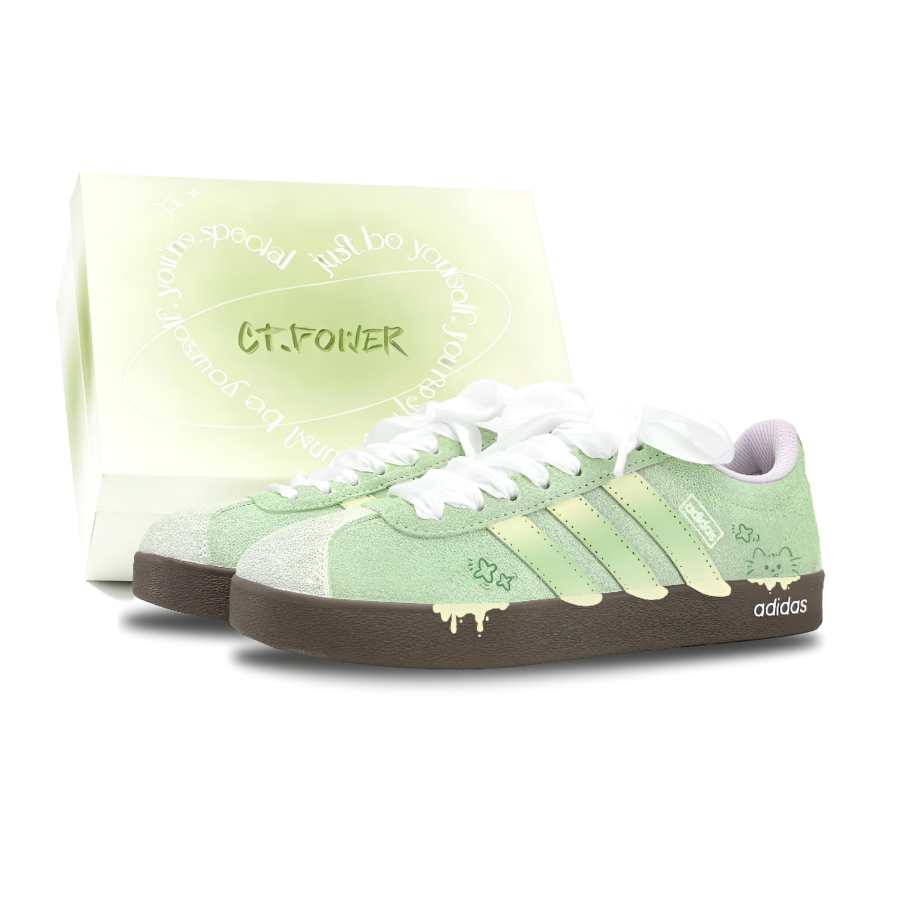 Adidas Adidas VL COURT 2.0 German Army Trainers Unisex Low Top Brown/White/Green/Yellow