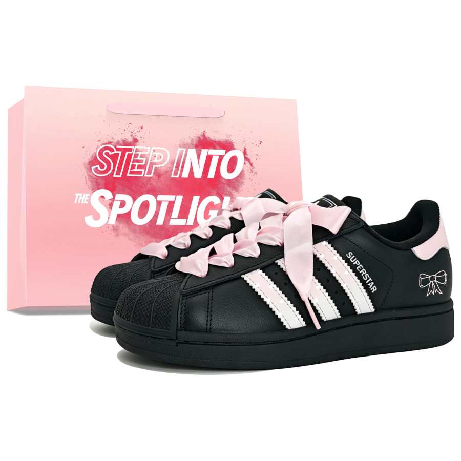 Adidas Originals Superstar 2 Skateboard Shoes Women's Low Top Gradient Pink Shopping Bag