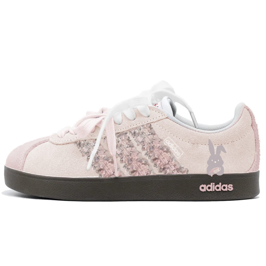 Adidas Adidas VL COURT 2.0 German Army Trainers Unisex Low Top White/Brown/Pink
