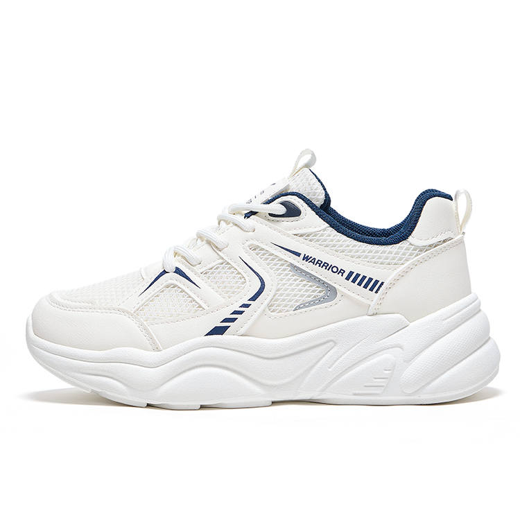 WARRIOR Chunky Sneakers Women's Low Top Beige Dark Blue/Beige Khaki