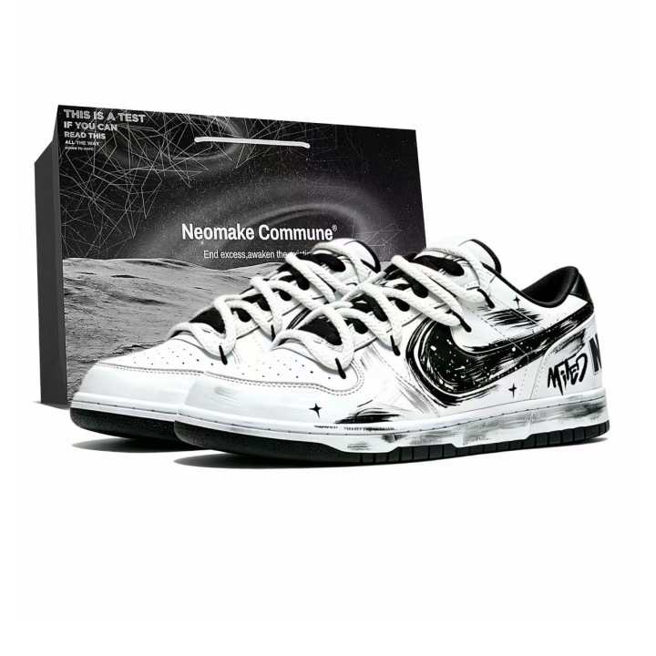 Nike Nike Big Skateboard Shoes Men's Low Top White/Black/Silver