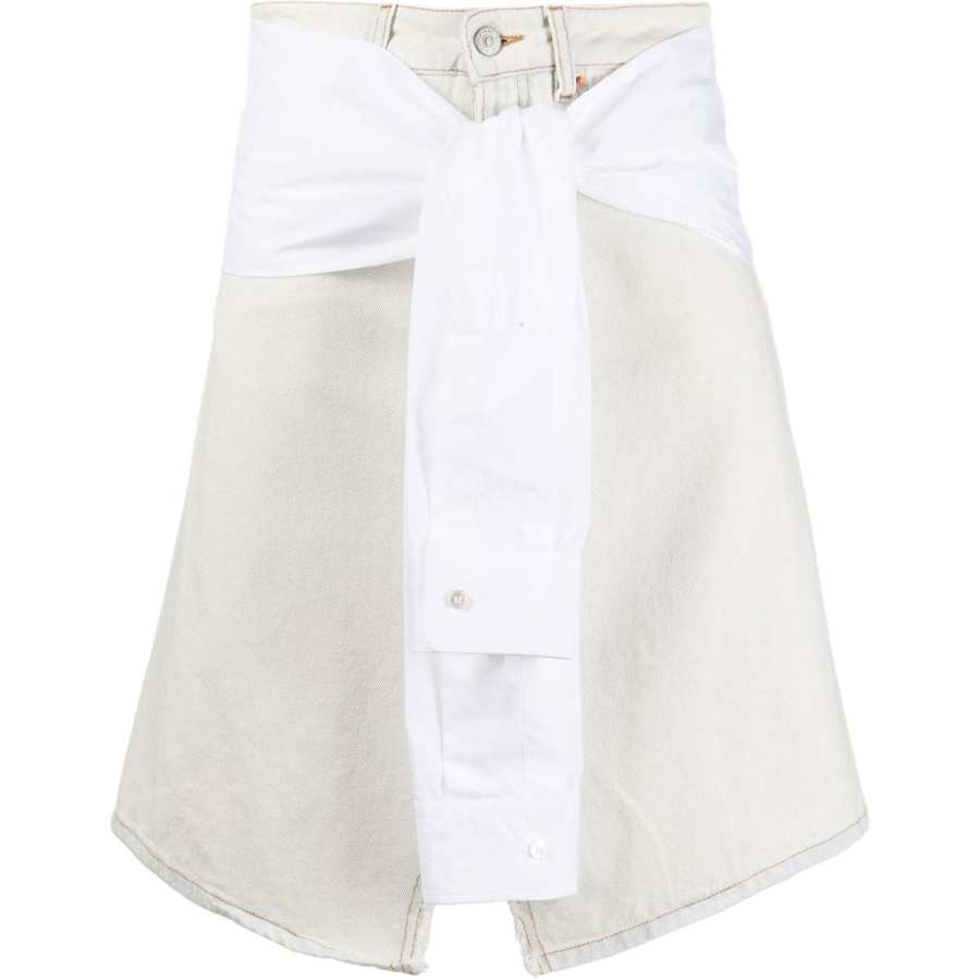 MM6 Maison Margiela Denim Short Skirts Women's White
