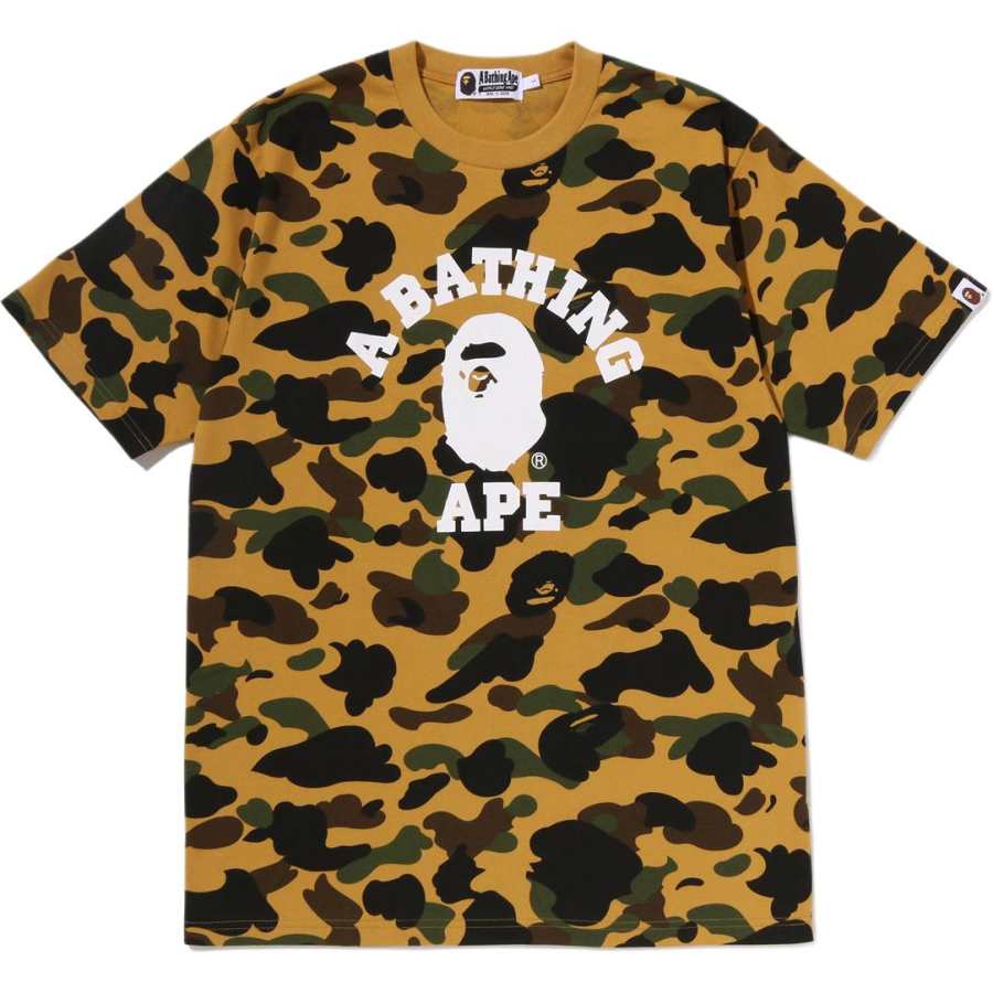 A BATHING APE 1ST CAMO T Shirts Unisex Crew Neck Moderate Straight Fit
