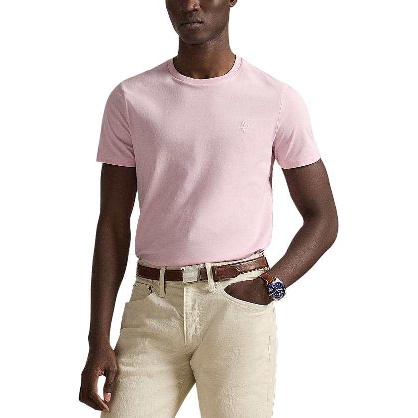 Polo Ralph Lauren T Shirts Men's Pink Crew Neck Moderate