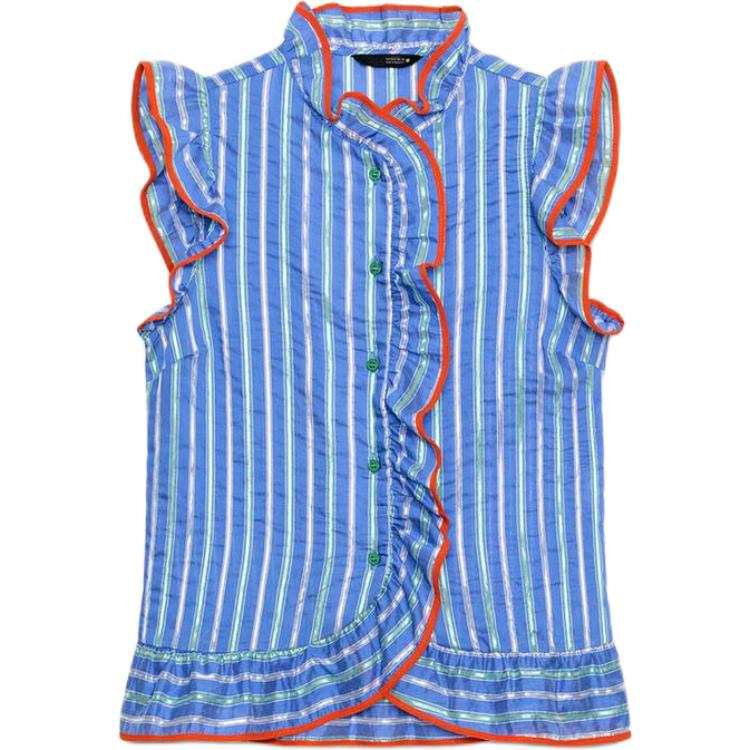 ZARA Shirts Women's Blue Stand Collar