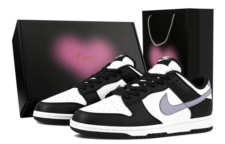 Nike Nike Dunk Taro Paste And Tapioca, Heart Box Low top Skateboard Shoes Unisex Black White Purple