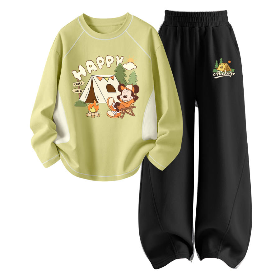 Disney Kids Casual Sportswear Crew Neck Thin Stretch Breathable
