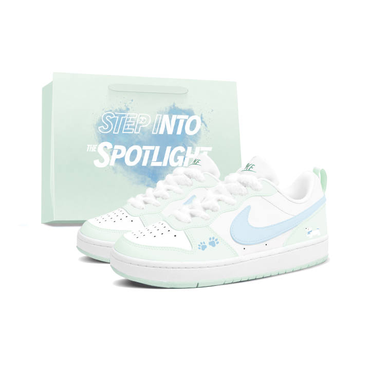 Nike Nike Court Borough Skateboard Shoes Women's Low Top Green/Blue/White