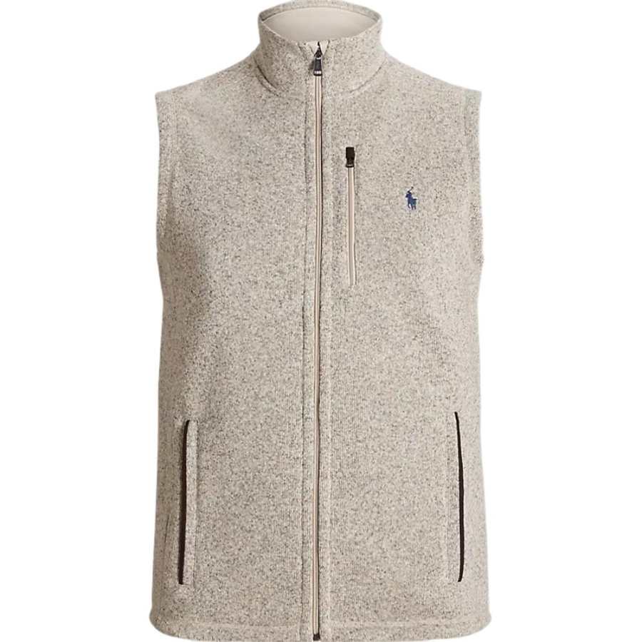 Polo Ralph Lauren Vests Men's Gray Stand Collar Moderate Straight Fit