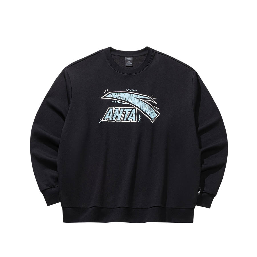 ANTA Life Collection Sweatshirts Unisex Basic Black/Crayon 6 Crew Neck Moderate
