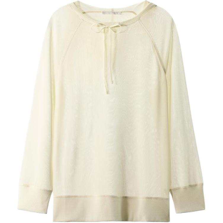 ZARA Sweatshirts Women's Light Yellow Hooded Non Detachable Thin