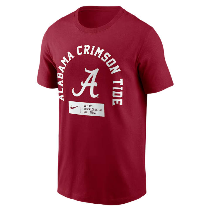 Nike Nike College T Shirts Men's Dark Red Crew Neck Moderate